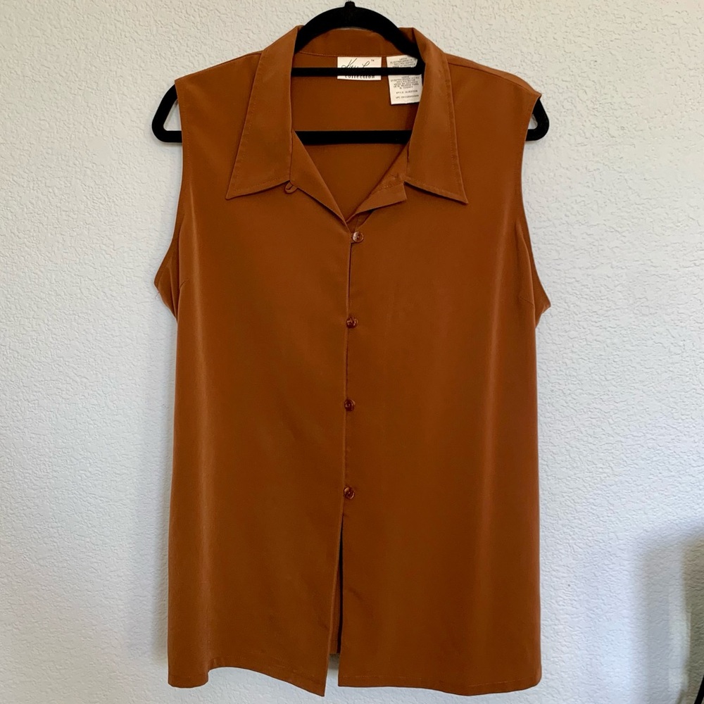 Kathie Lee Collection Sleeveless Collared Blouse